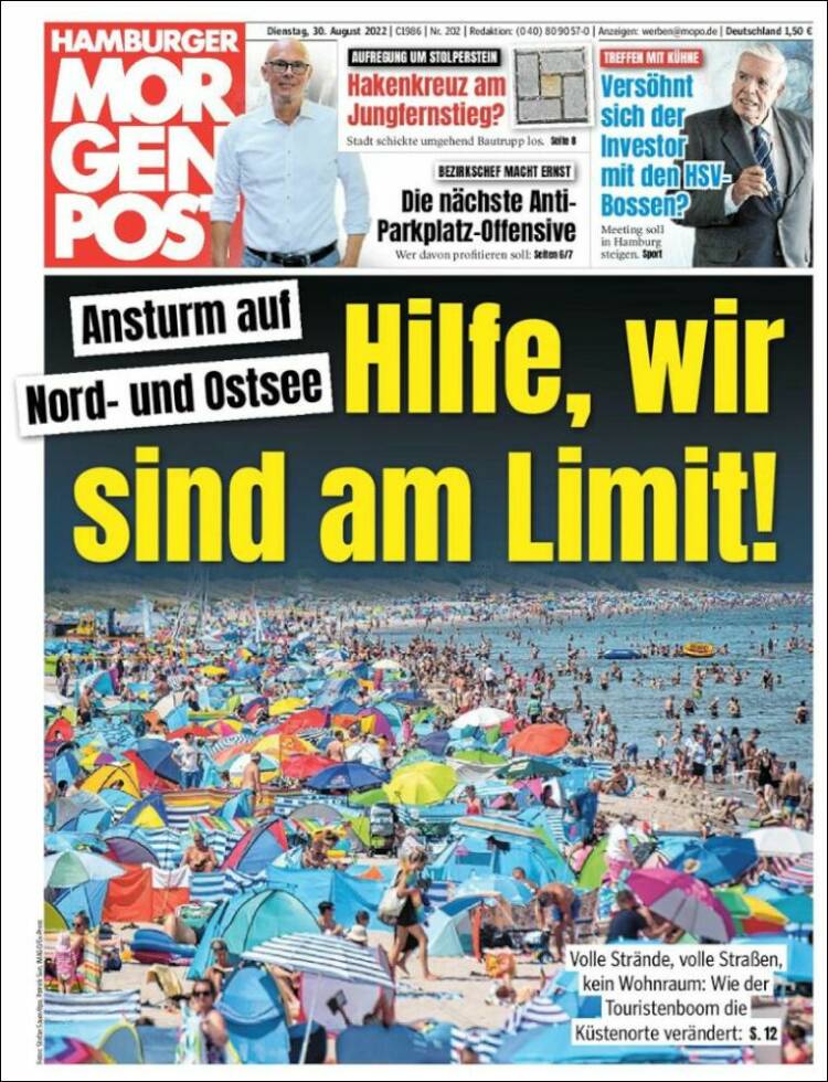 Portada de Hamburger Morgenpost  (Allemagne)