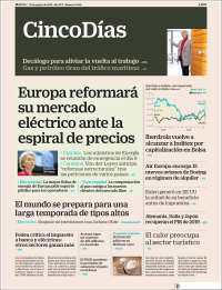Portada de Cinco Días (Espagne)