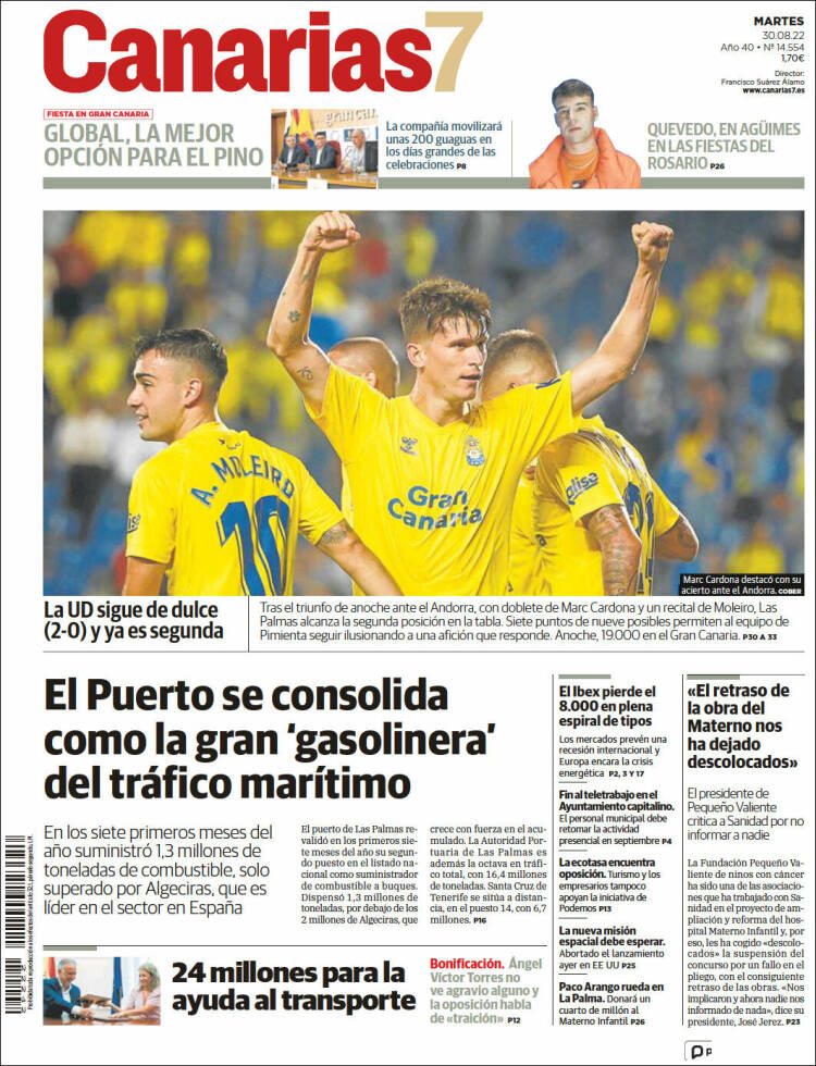 Portada de Canarias 7 (España)