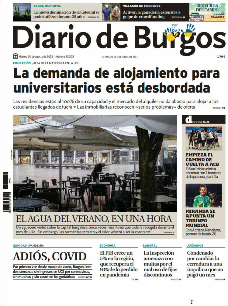Portada de Diario de Burgos (España)