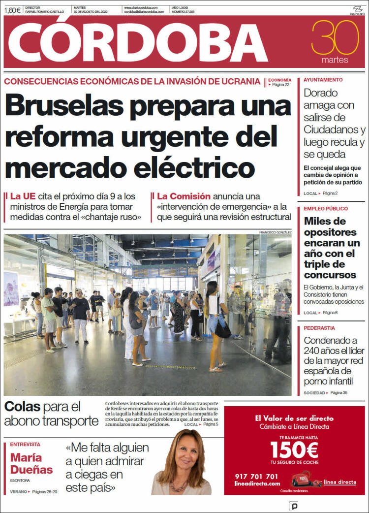 Portada de Diario de Córdoba (España)