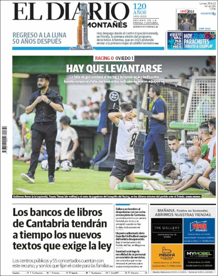 Portada de El Diario Montañés (España)
