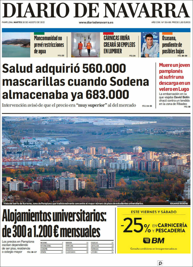 Portada de Diario de Navarra (España)