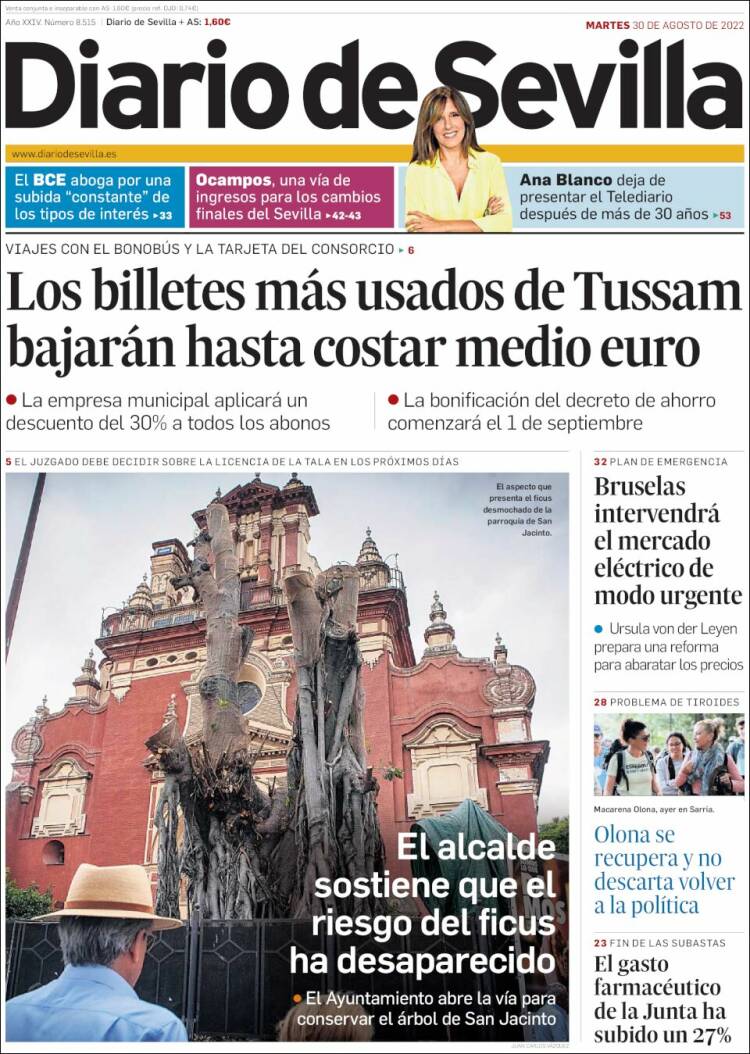 Portada de Diario de Sevilla (España)
