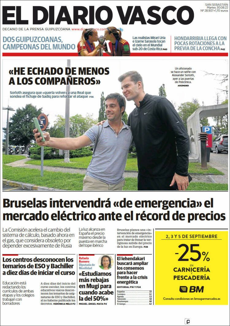 Portada de Diario Vasco (España)