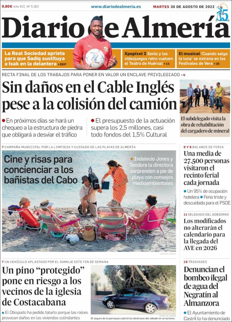 Portada de Diario de Almería (España)