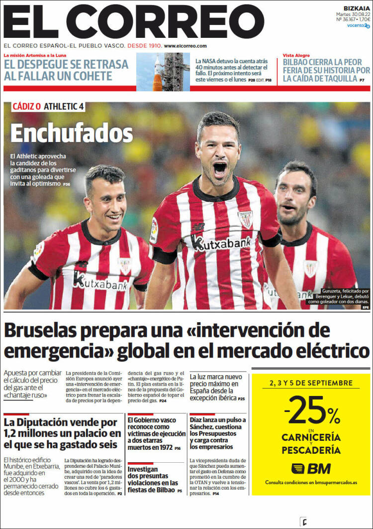 Portada de El Correo (España)