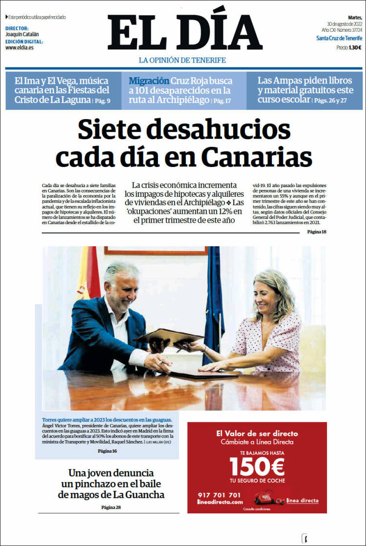 Portada de El Día (España)
