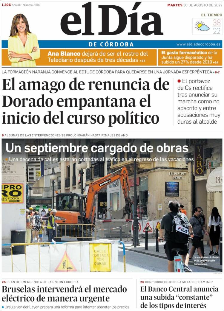 Portada de El Día de Córdoba (España)