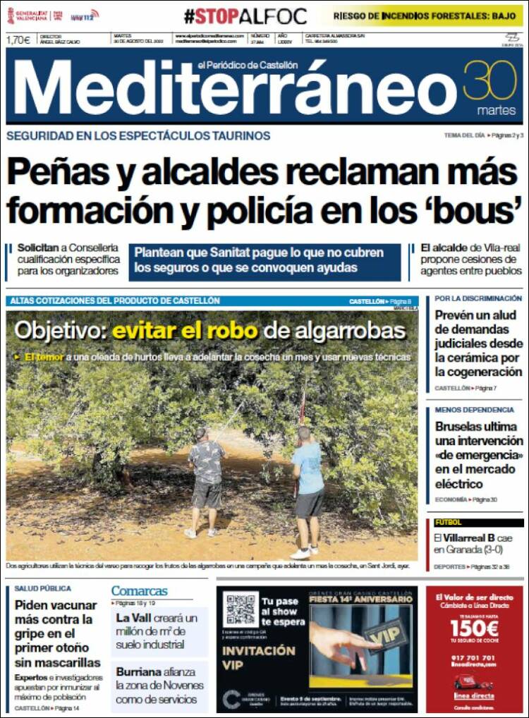 Portada de El Periódico Mediterraneo (España)