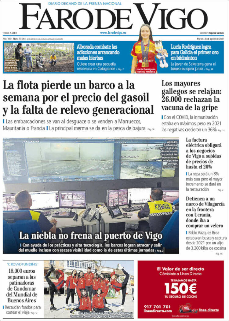 Portada de Faro de Vigo (España)