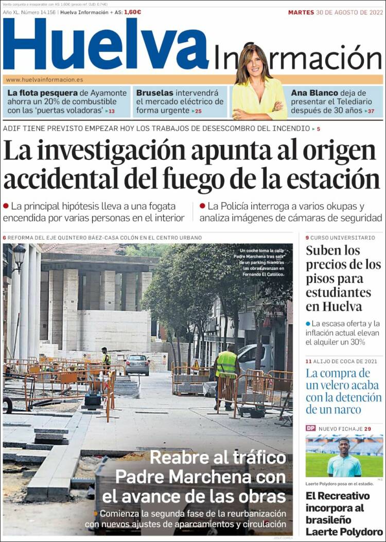 Portada de Huelva Información (España)
