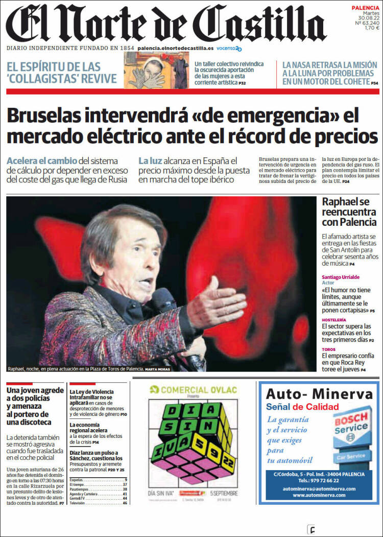 Portada de Norte de Castilla - Palencia (España)