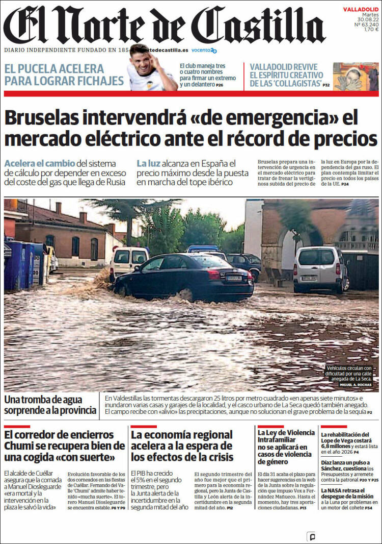 Portada de Norte de Castilla - Valladolid (España)