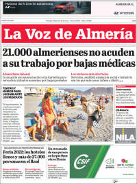 Portada de La Voz de Almería (España)