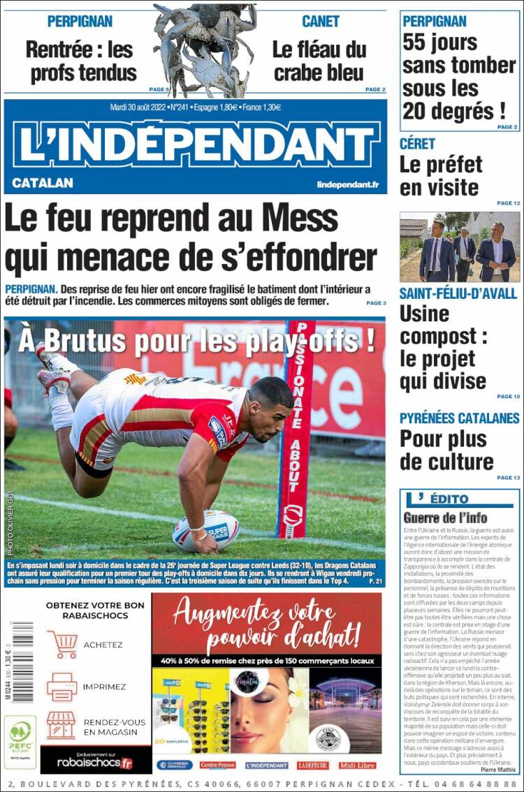 Portada de Le Indépendant (France)