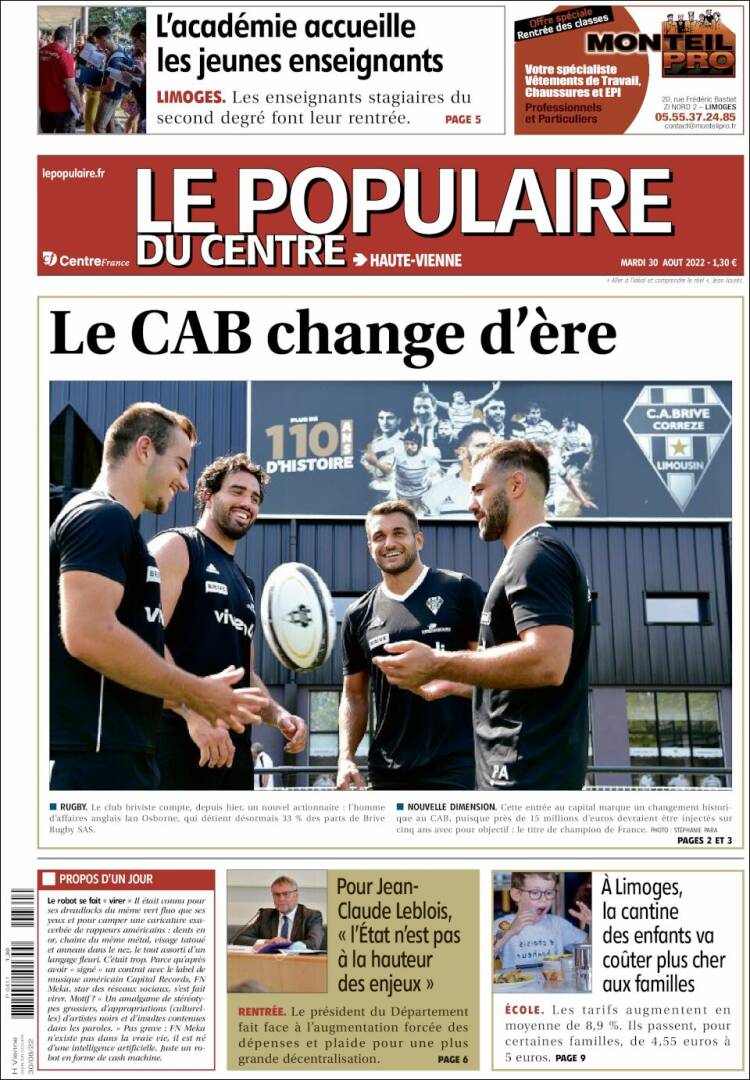 Portada de Le Populaire du Centre (France)