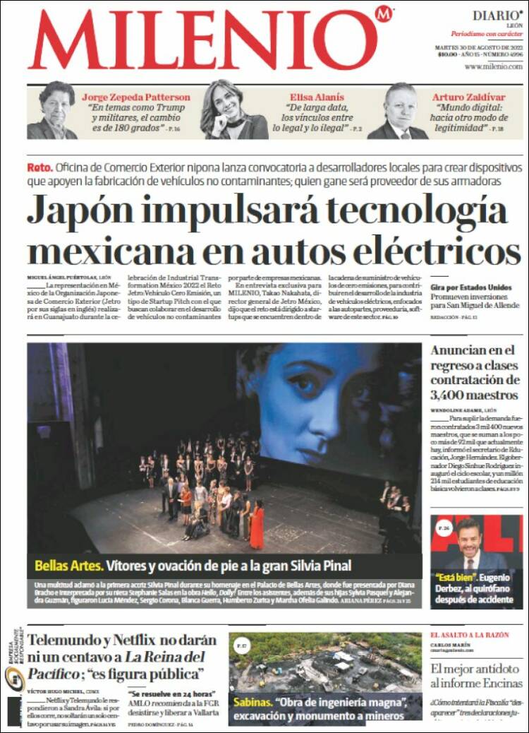 Portada de Milenio de León (Mexique)