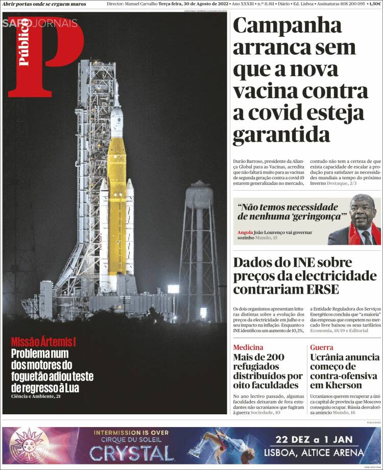 Portada de Público (Portugal)