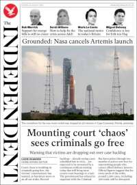 Portada de The Independent (Royaume-Uni)