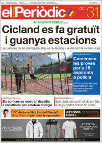 Portada de El Periòdic d'Andorra (Andorra)