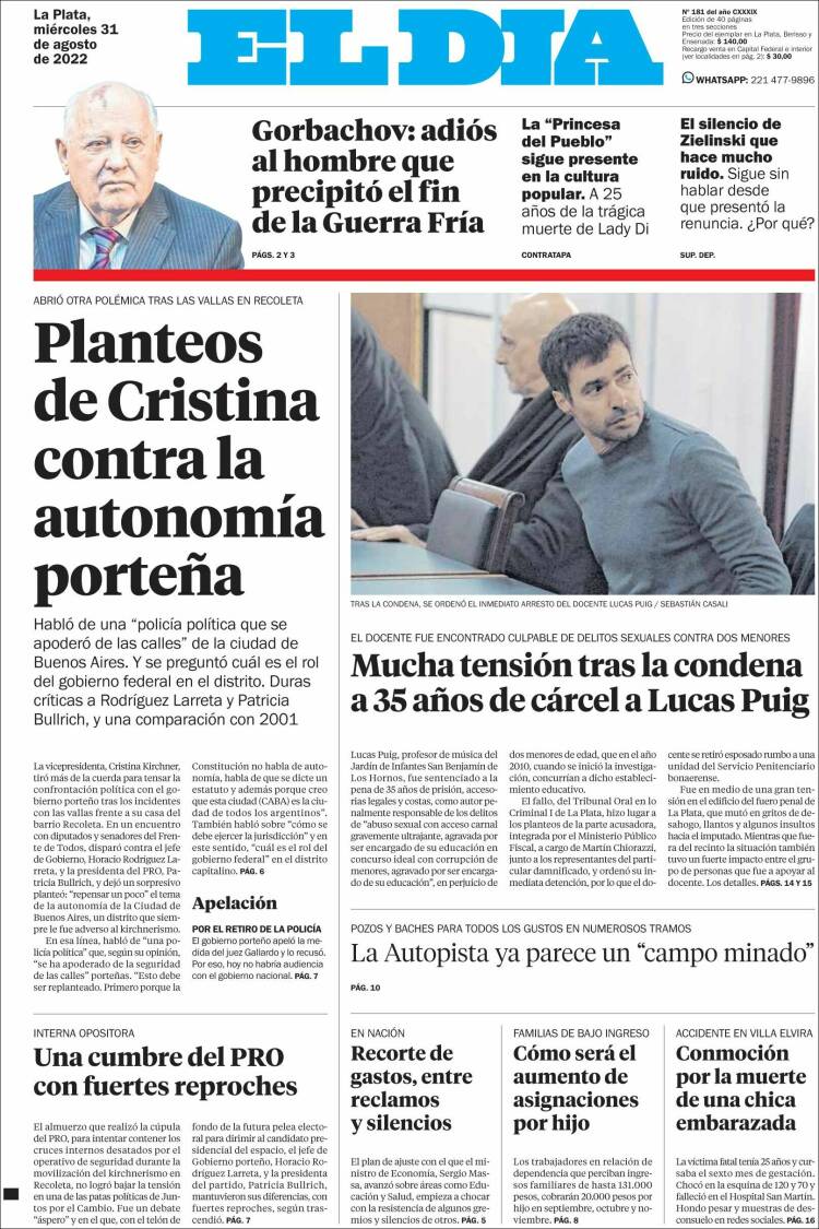 Portada de El Día de la Plata (Argentina)