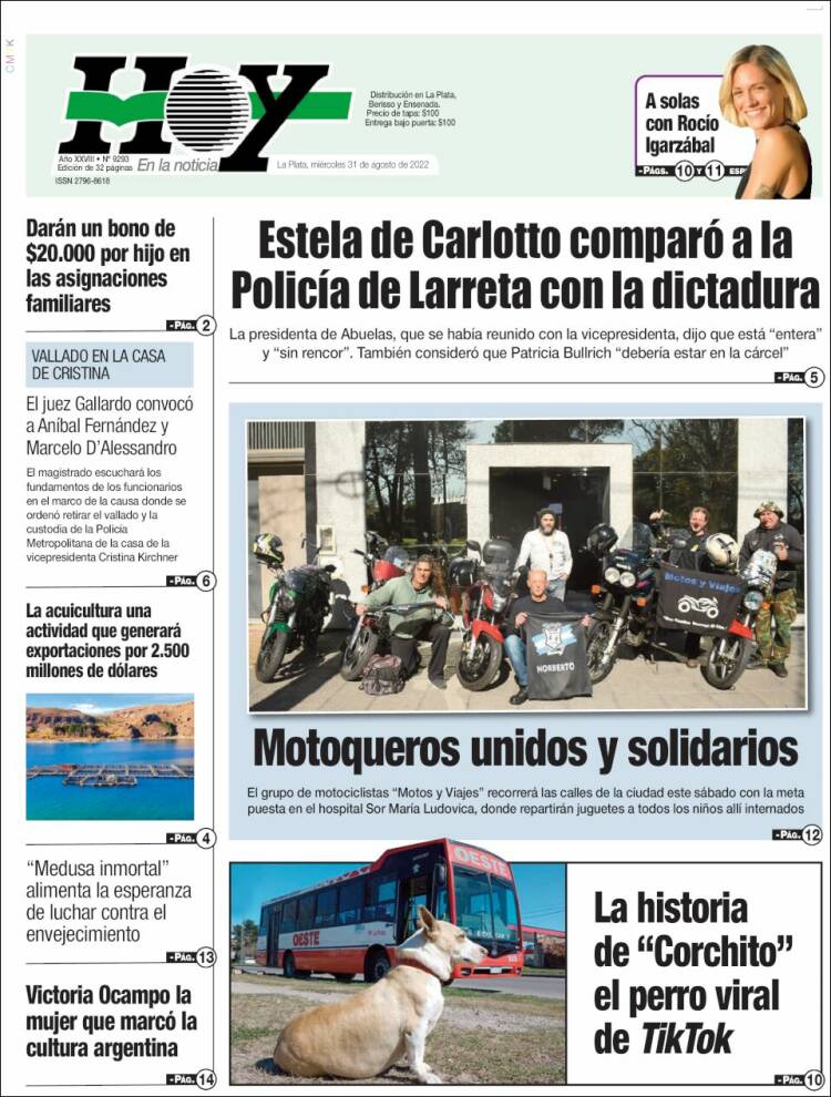 Portada de Diario Hoy (Argentina)