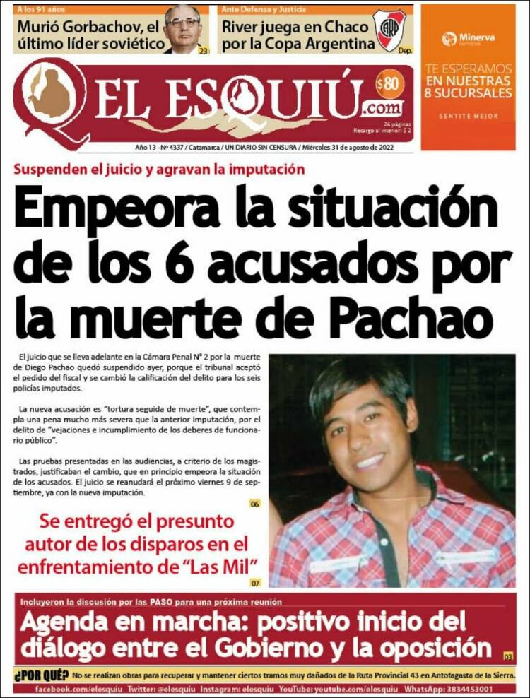 Portada de El Esquiu (Argentina)