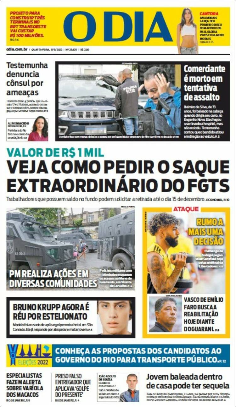 Portada de O Dia (Brasil)