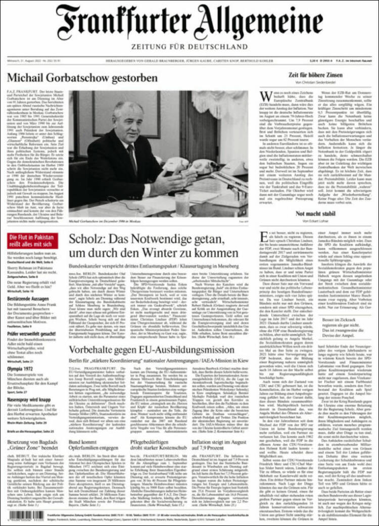 Portada de Frankfurter Allgemeine (Alemania)