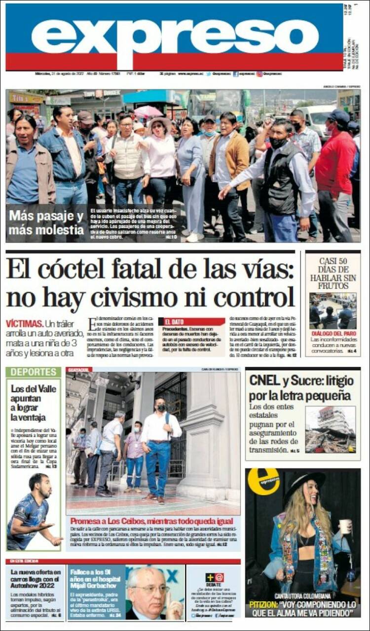 Portada de Expreso (Ecuador)