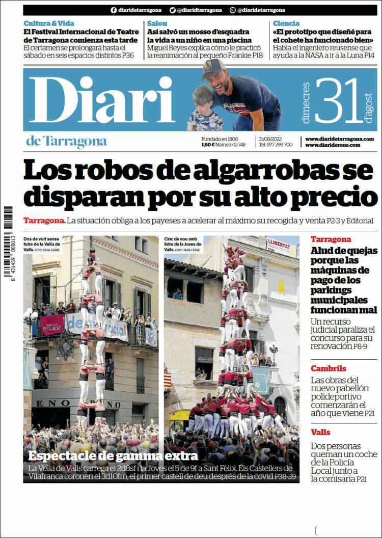 Portada de Diari de Tarragona (España)