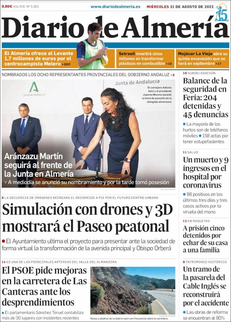 Portada de Diario de Almería (España)