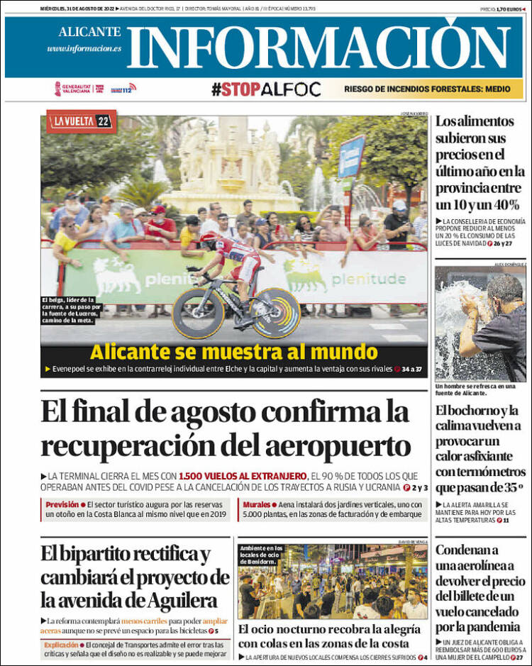 Portada de Diario Información (España)