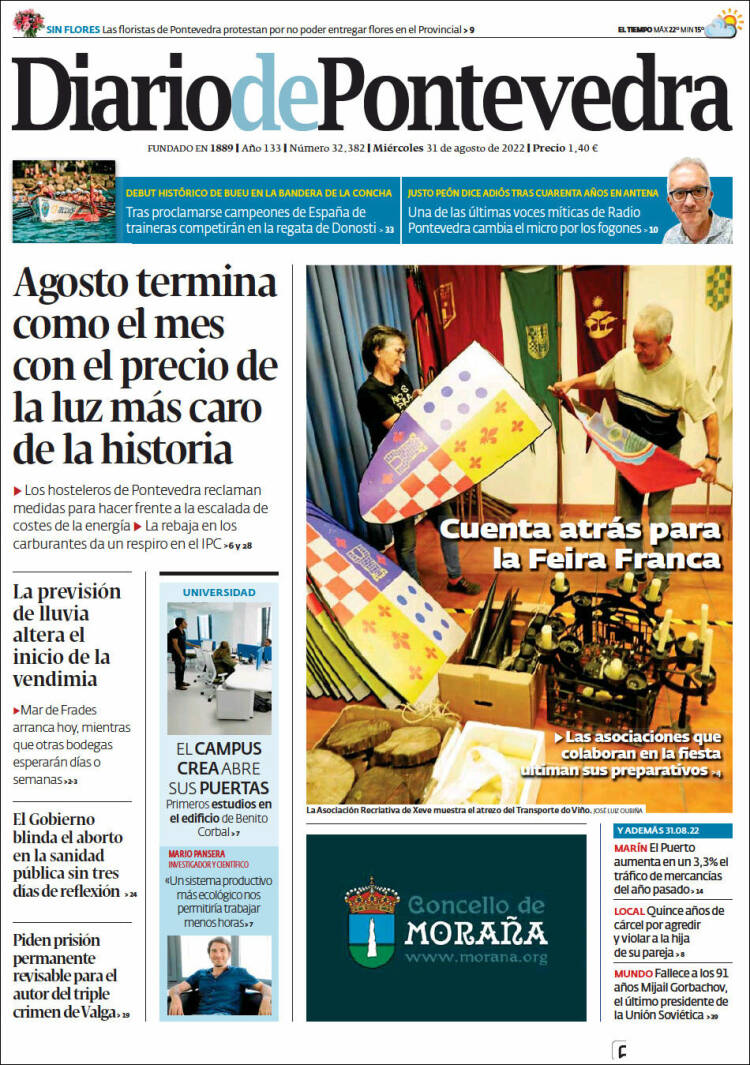 Portada de Diario de Pontevedra (España)