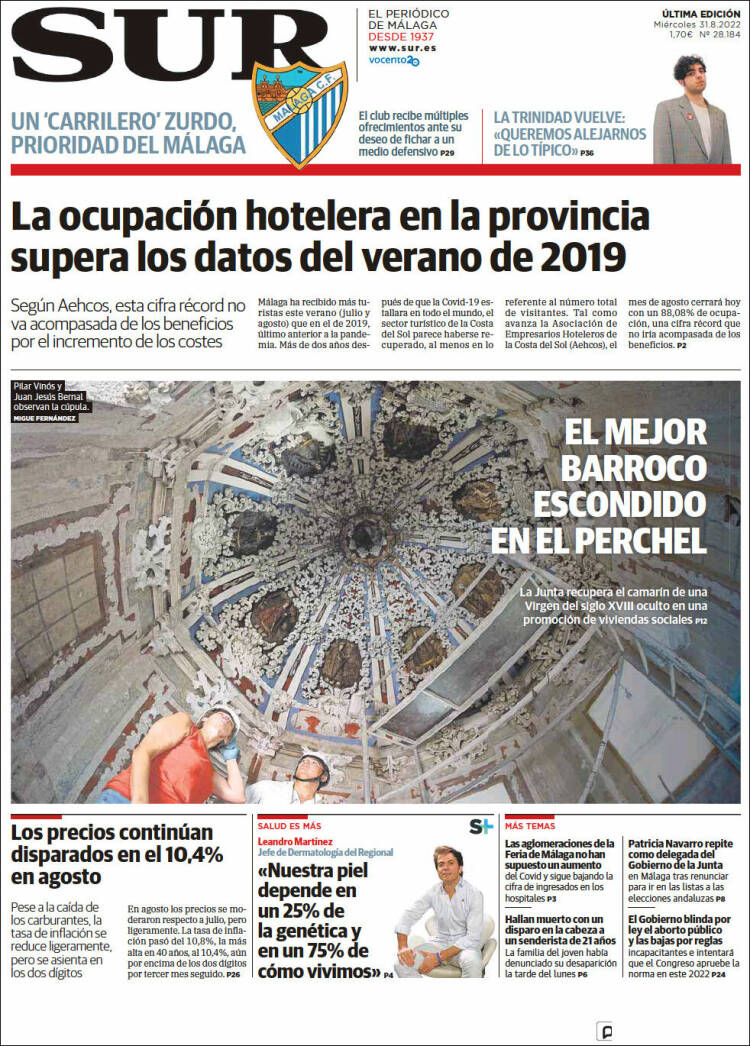 Portada de Diario el Sur (España)