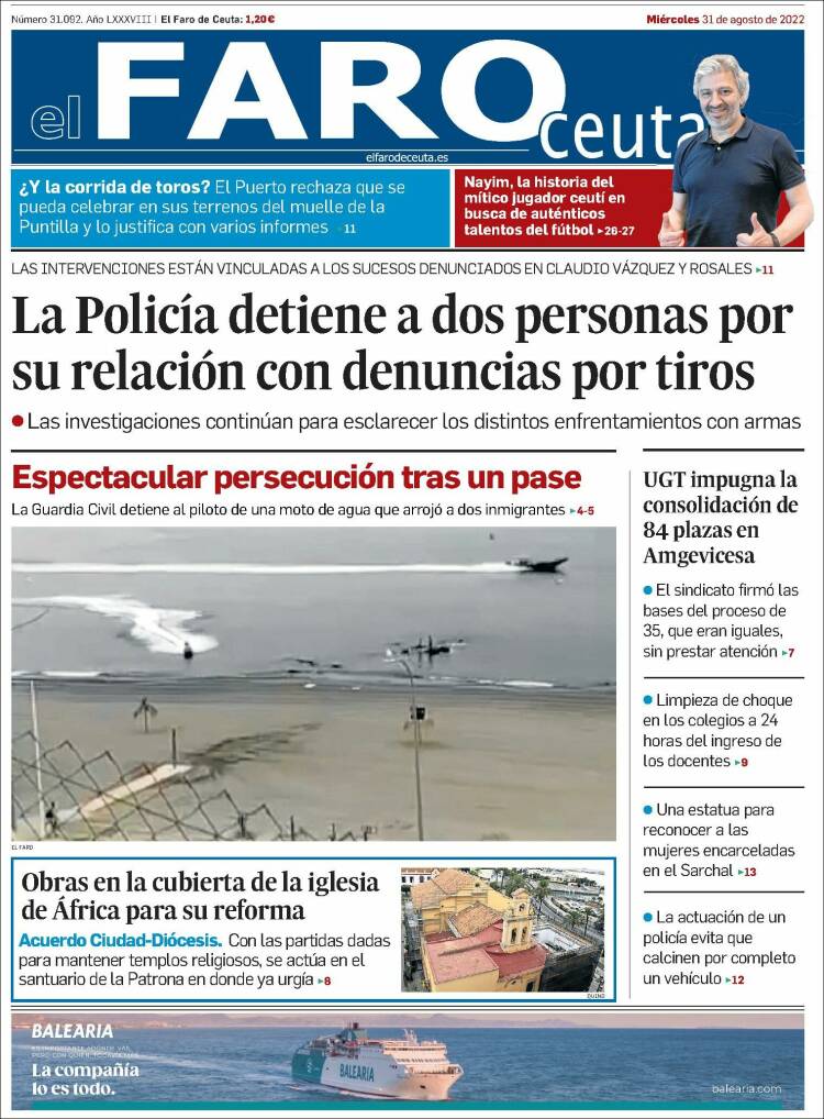 Portada de El Faro de Ceuta (España)