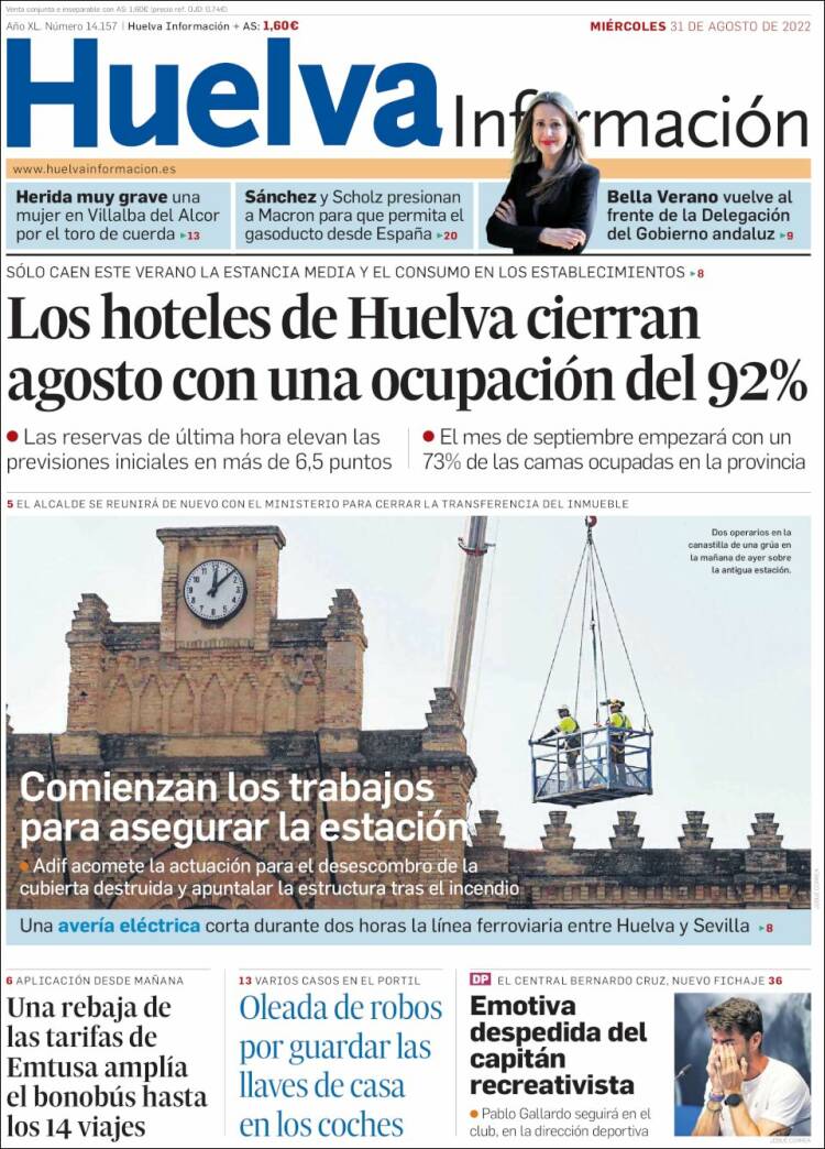 Portada de Huelva Información (España)