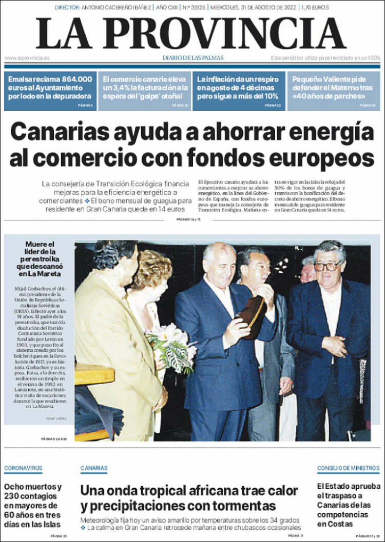 Portada de La Provincia (España)