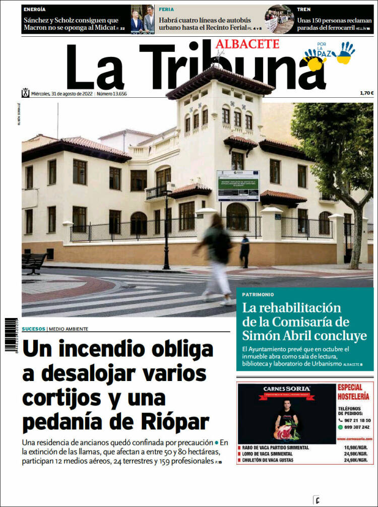 Portada de La Tribuna de Albacete (España)