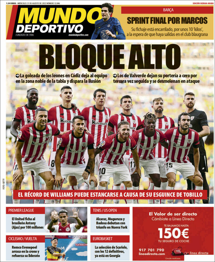 Portada de Mundo Deportivo Bizkaia (España)