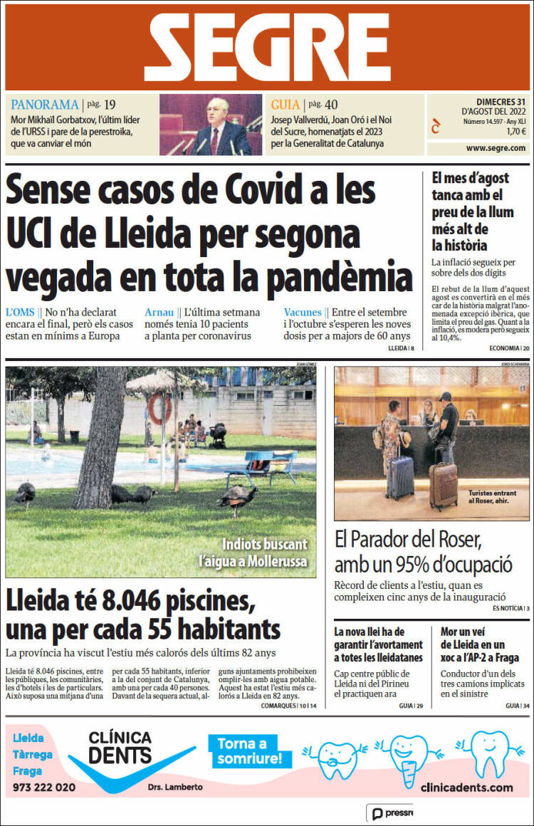 Portada de Segre (España)