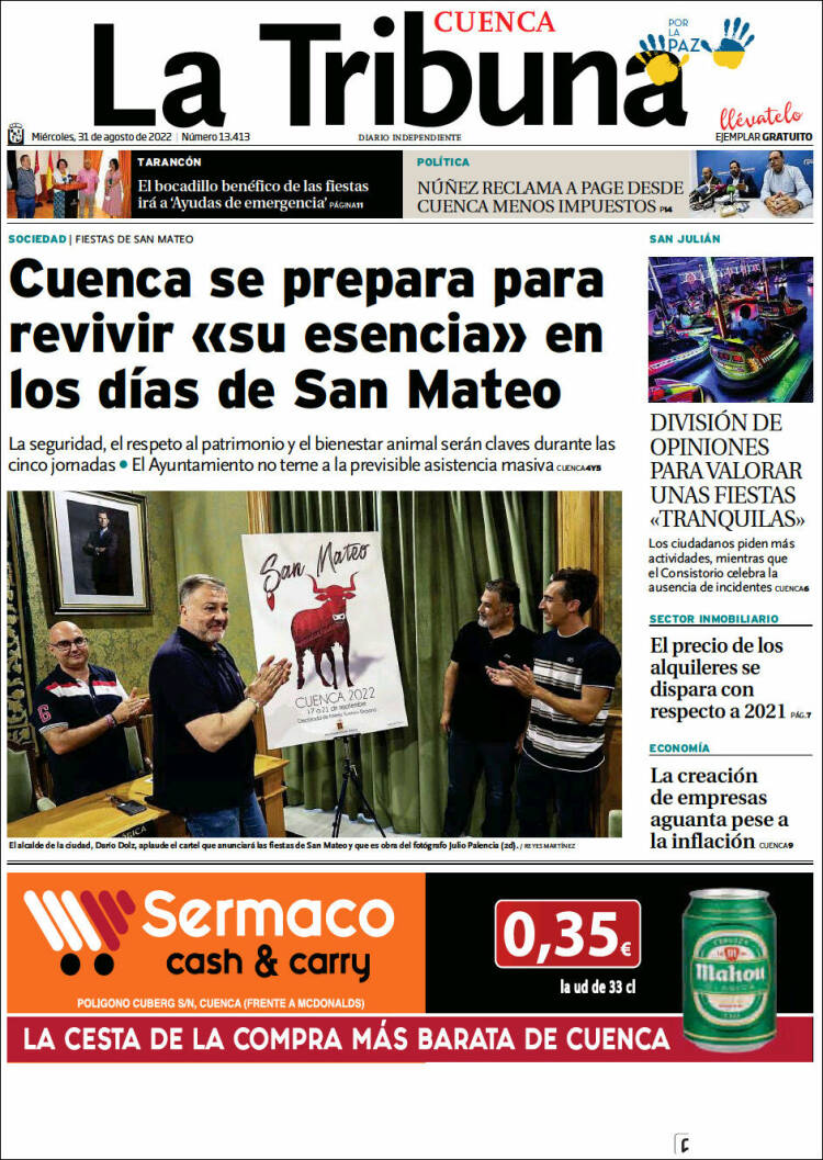 Portada de La Tribuna de Cuenca (España)