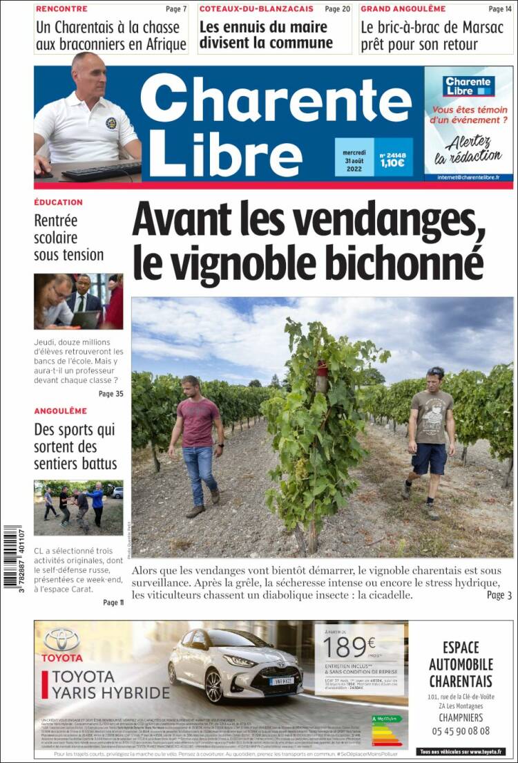Portada de Charente Libre (Francia)