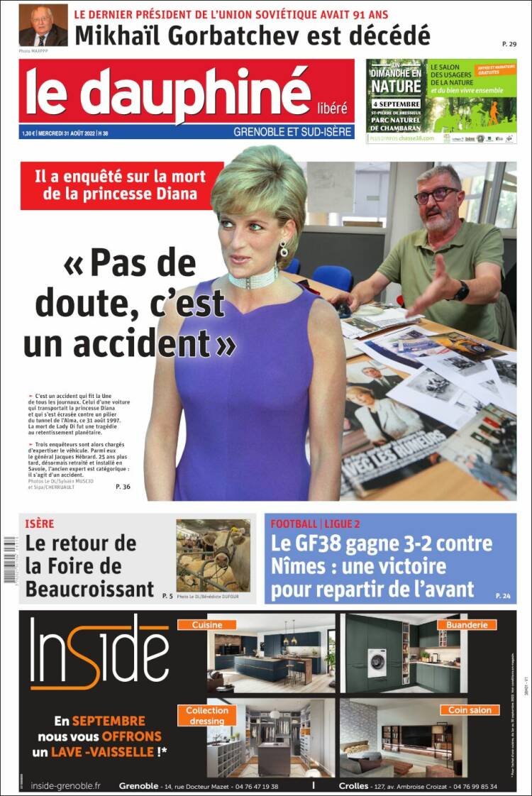 Portada de Le Dauphiné Libéré (Francia)
