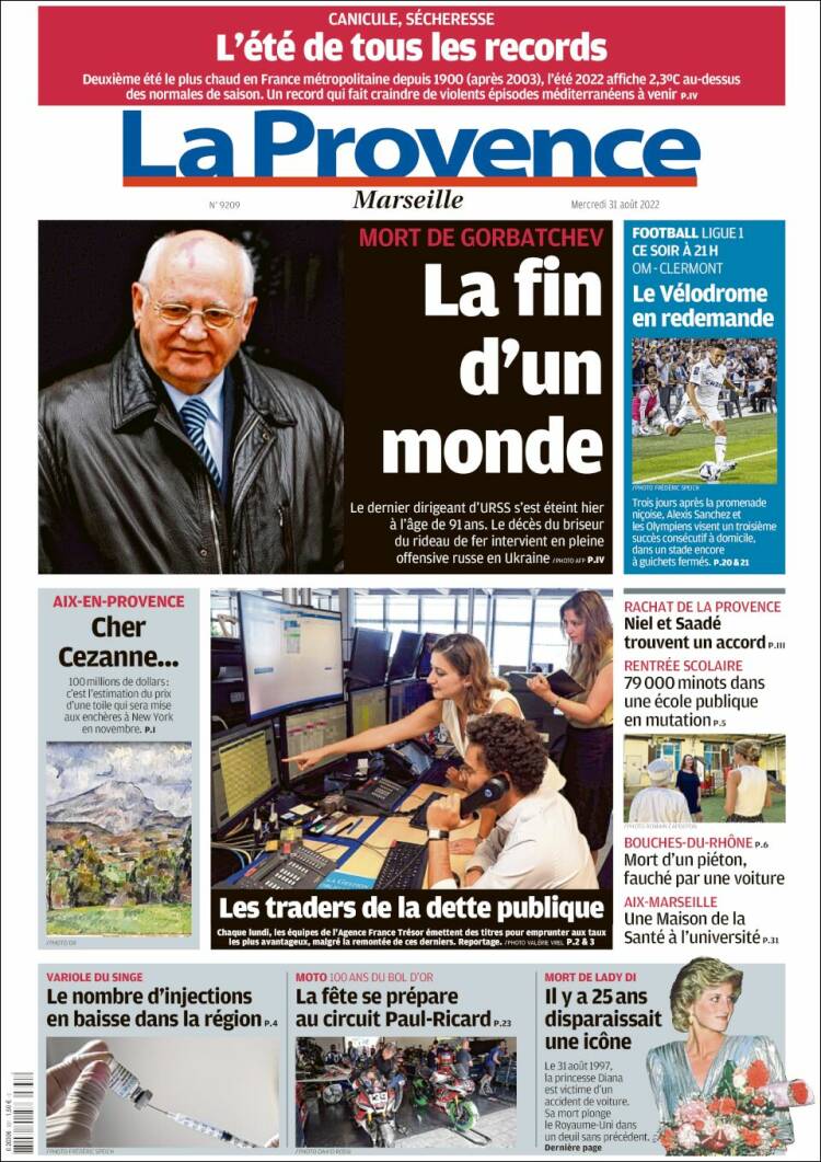 Portada de La Provence (Francia)