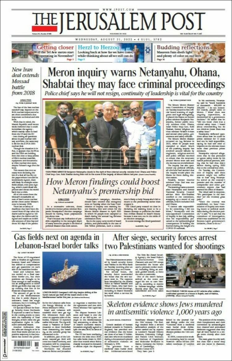 Portada de The Jerusalem Post (Israel)