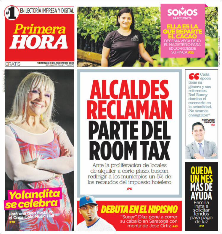 Portada de Primera Hora (Puerto Rico)