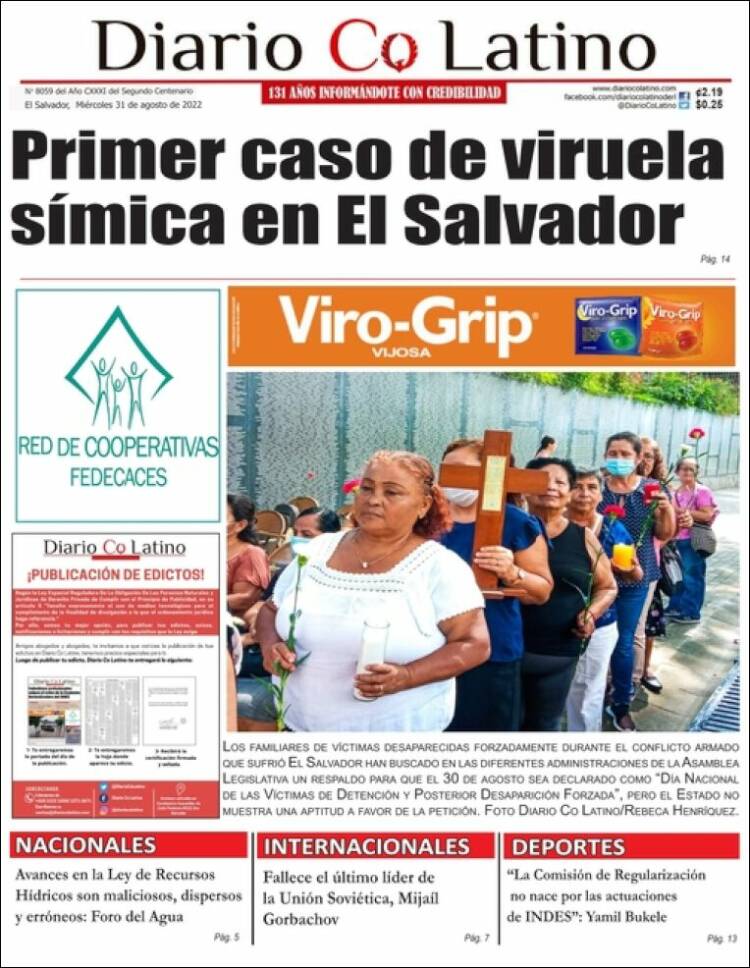 Portada de Diario Co Latino (El Salvador)