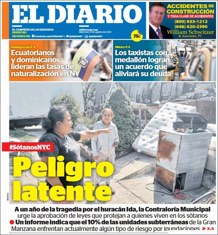 Portada de El Diario NY (USA)